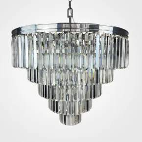 Подвесная люстра RH 1920s Odeon Clear Glass Fringe Chandelier D80 chrome