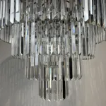 Подвесная люстра RH 1920s Odeon Clear Glass Fringe Chandelier D80 chrome