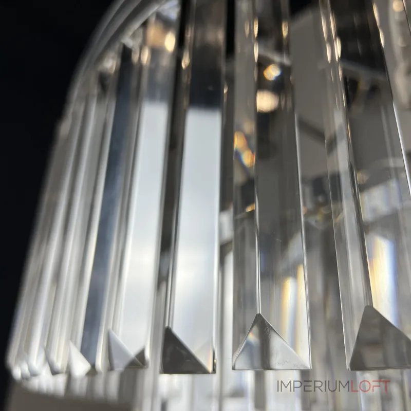 Подвесная люстра RH 1920s Odeon Clear Glass Fringe Chandelier D80 chrome