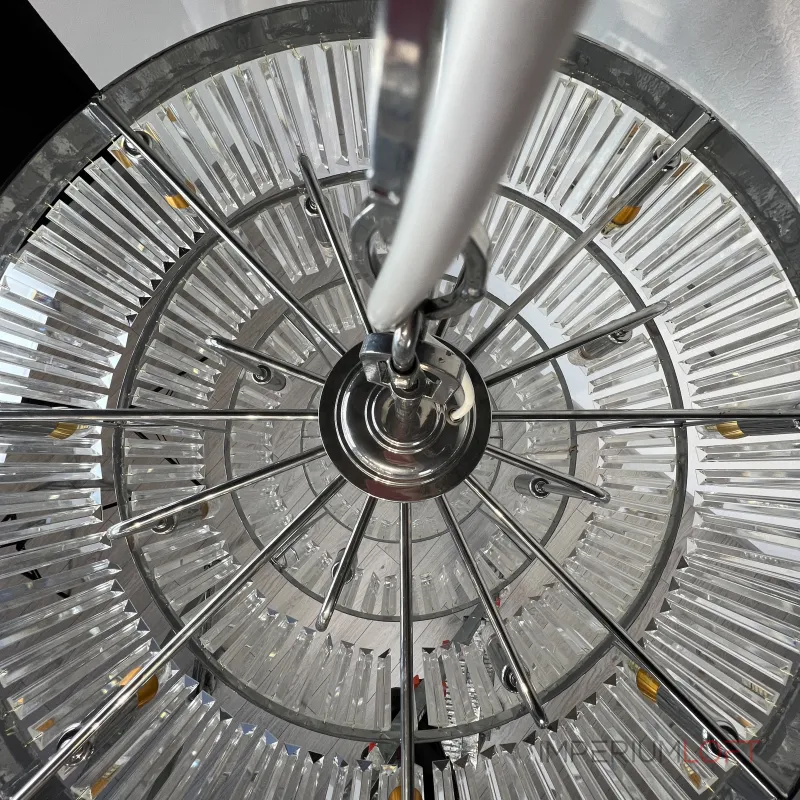 Подвесная люстра RH 1920s Odeon Clear Glass Fringe Chandelier D80 chrome