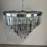 Подвесная люстра RH 1920s Odeon Clear Glass Fringe Chandelier D80 chrome