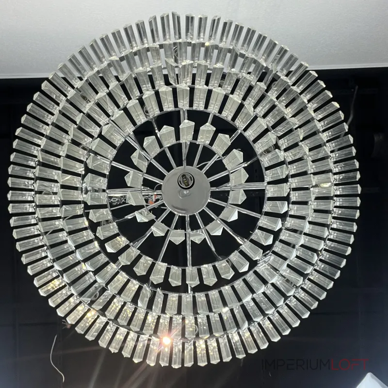 Подвесная люстра RH 1920s Odeon Clear Glass Fringe Chandelier D80 chrome