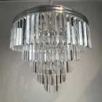 Подвесная люстра RH 1920s Odeon Clear Glass Fringe Chandelier D80 chrome