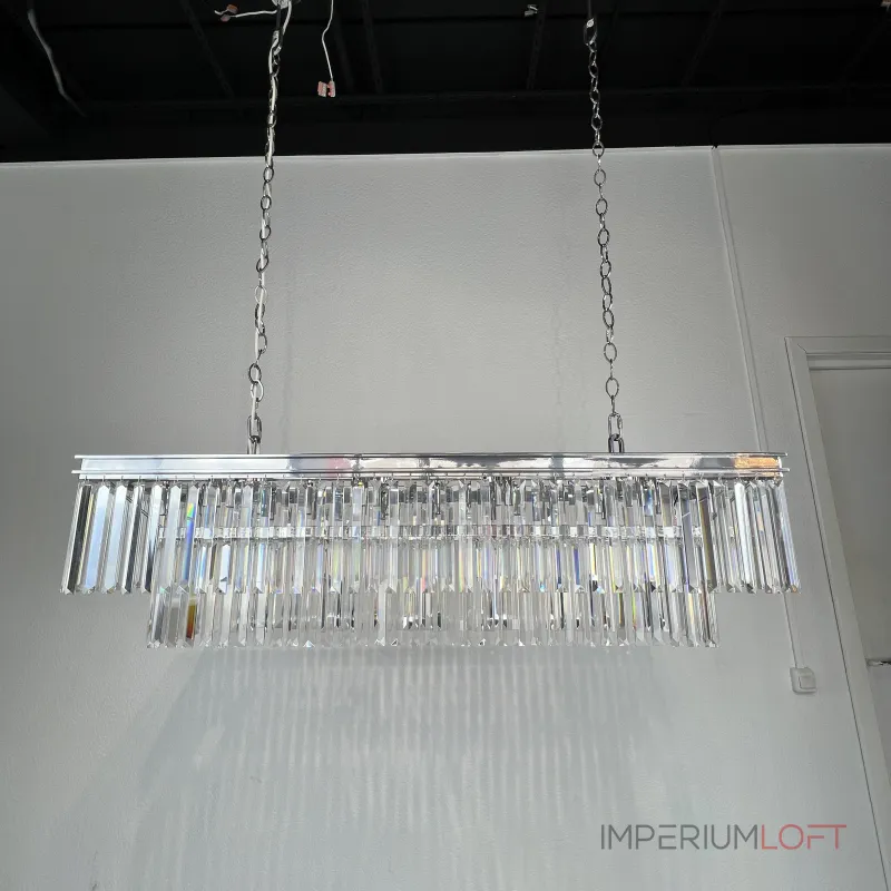 Подвесная люстра RH 1920S ODEON CLEAR GLASS FRINGE 120 chrome
