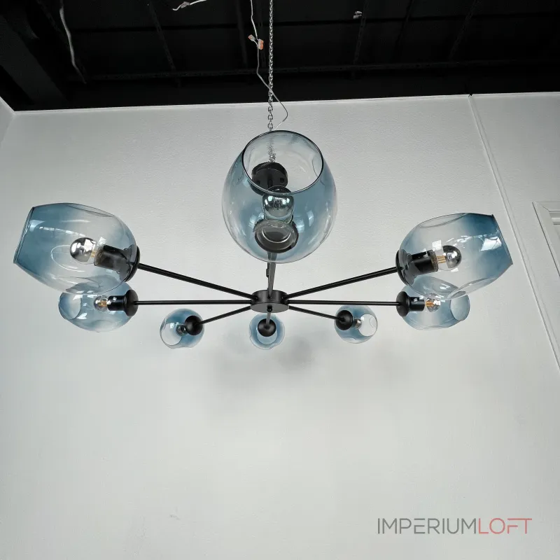 Люстра на штанге MARINE B 8 Black/Blue от ImperiumLoft