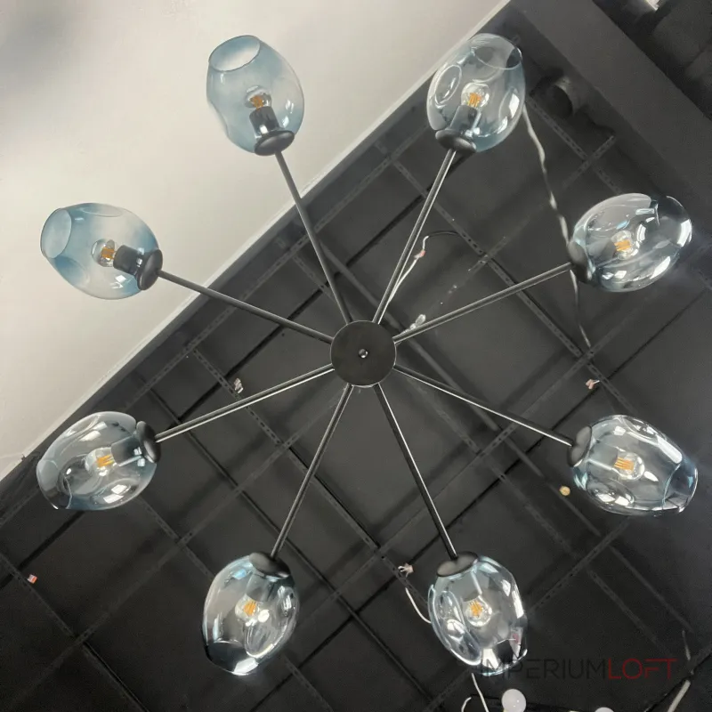 Люстра на штанге MARINE B 8 Black/Blue от ImperiumLoft