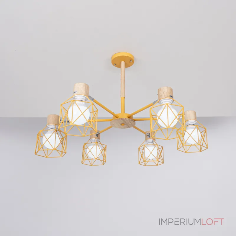 Потолочная люстра CORF B3 Yellow 6 lamps от ImperiumLoft