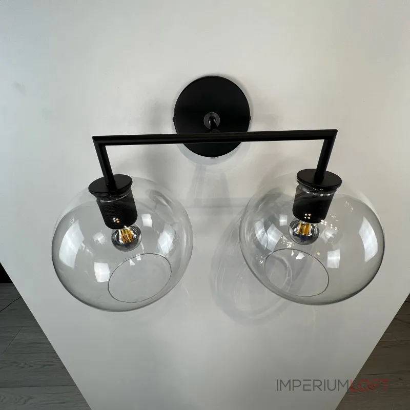 Бра RH Utilitaire Globe Shade Double Sconce Black от ImperiumLoft Бра RH Utilitaire Globe Shade Double Sconce Black от ImperiumLoft