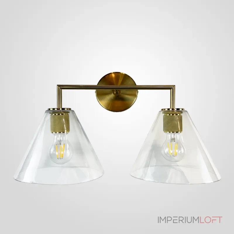 Бра RH Utilitaire Funnel Shade Double Sconce Brass от ImperiumLoft
