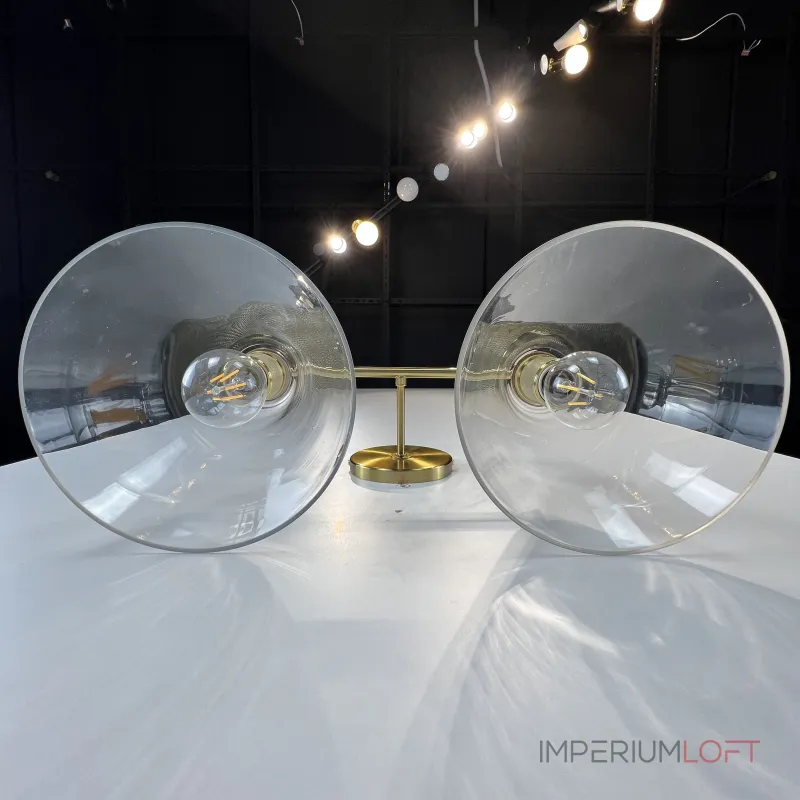 Бра RH Utilitaire Funnel Shade Double Sconce Brass от ImperiumLoft