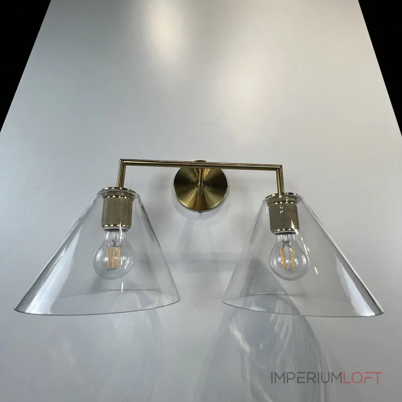 Бра RH Utilitaire Funnel Shade Double Sconce Brass от ImperiumLoft