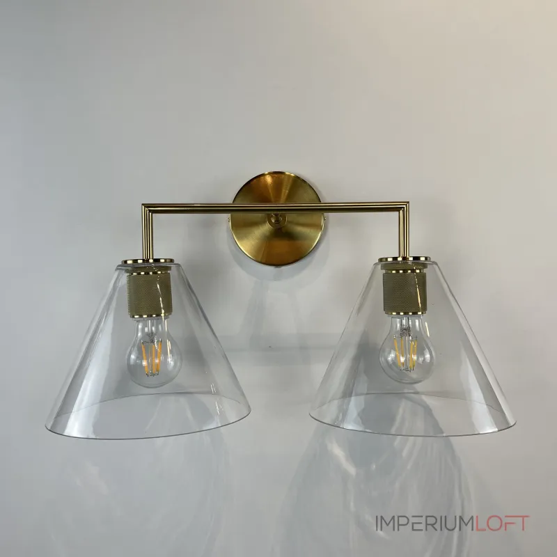 Бра RH Utilitaire Funnel Shade Double Sconce Brass от ImperiumLoft