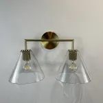 Бра RH Utilitaire Funnel Shade Double Sconce Brass от ImperiumLoft