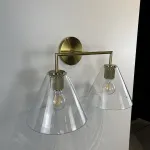 Бра RH Utilitaire Funnel Shade Double Sconce Brass от ImperiumLoft