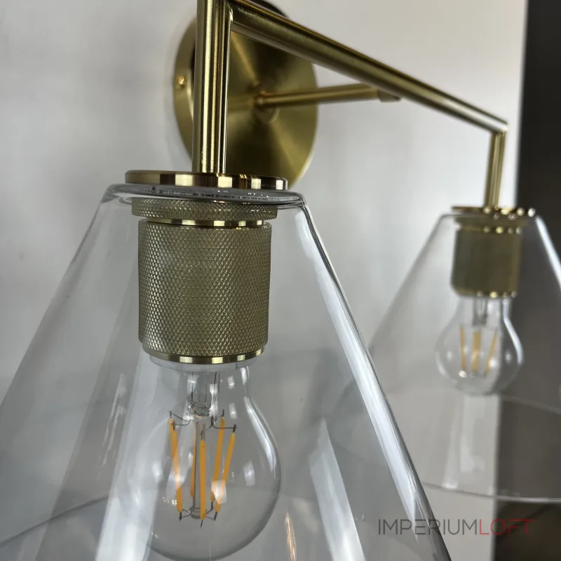 Бра RH Utilitaire Funnel Shade Double Sconce Brass от ImperiumLoft