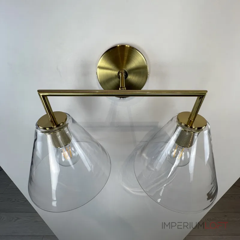 Бра RH Utilitaire Funnel Shade Double Sconce Brass от ImperiumLoft
