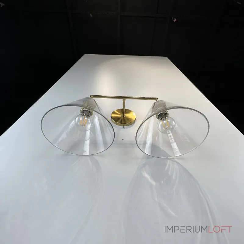 Бра RH Utilitaire Funnel Shade Double Sconce Brass от ImperiumLoft