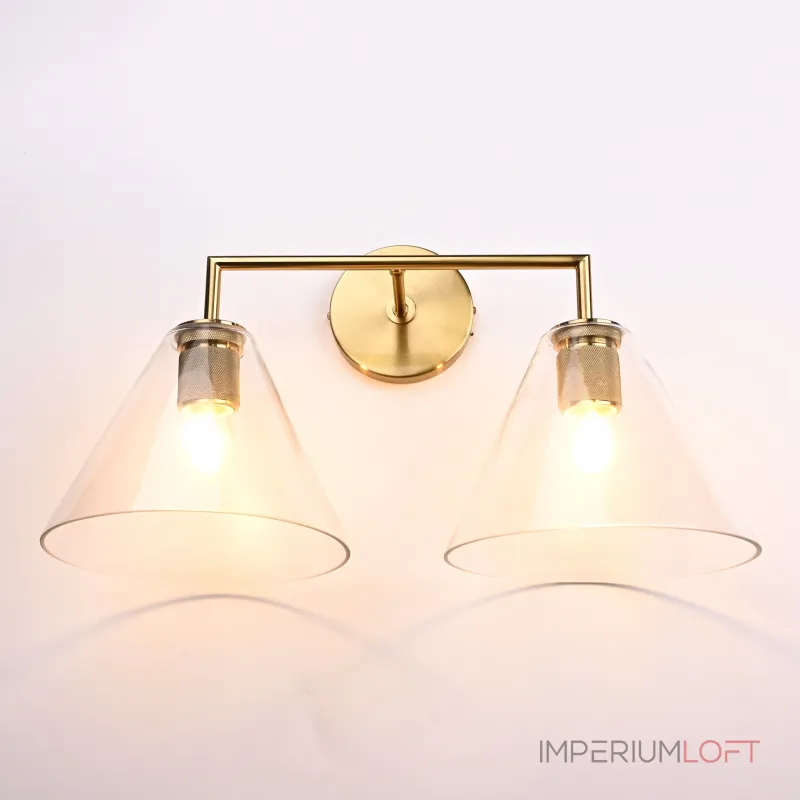 Бра RH Utilitaire Funnel Shade Double Sconce Brass от ImperiumLoft