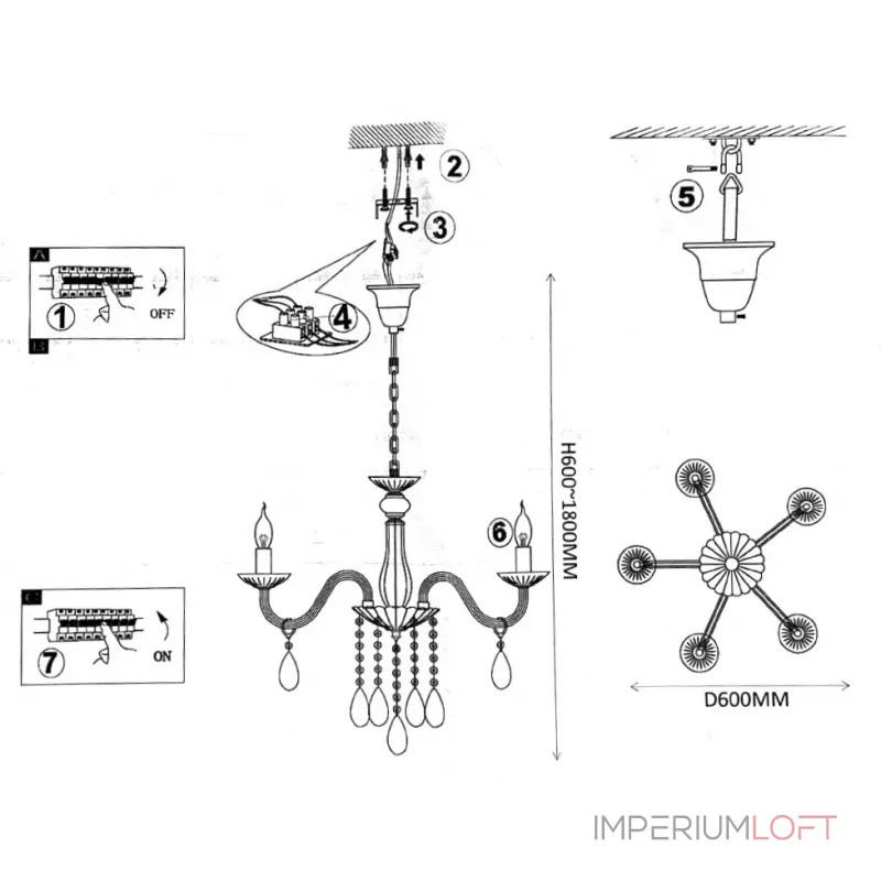Подвесная люстра RAINBOW D60 от ImperiumLoft