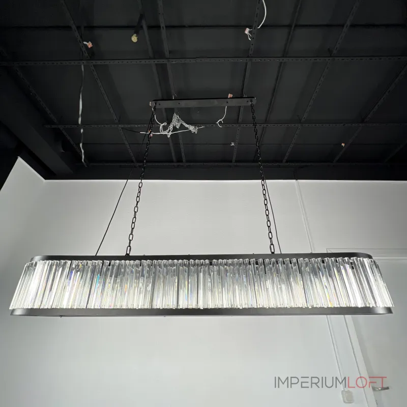 Подвесная люстра RH 1920s Odeon Clear Glass Black 180 Подвесная люстра RH 1920s Odeon Clear Glass Black 180