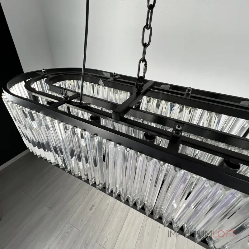 Подвесная люстра RH 1920s Odeon Clear Glass Black 180 Подвесная люстра RH 1920s Odeon Clear Glass Black 180