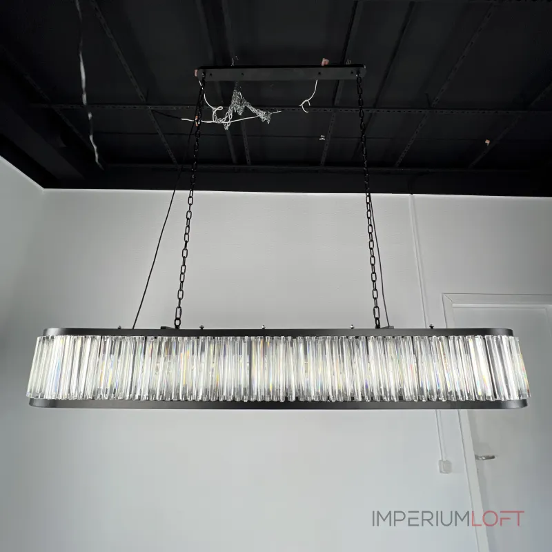 Подвесная люстра RH 1920s Odeon Clear Glass Black 180 Подвесная люстра RH 1920s Odeon Clear Glass Black 180