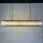 Подвесная люстра RH 1920s Odeon Clear Glass Black 180