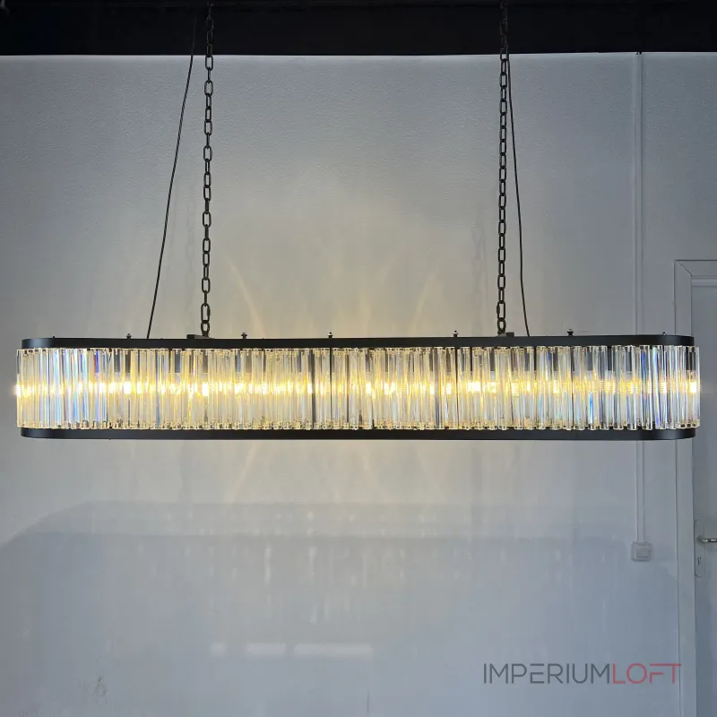 Подвесная люстра RH 1920s Odeon Clear Glass Black 180 Подвесная люстра RH 1920s Odeon Clear Glass Black 180