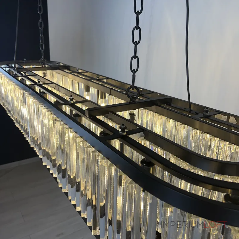 Подвесная люстра RH 1920s Odeon Clear Glass Black 180 Подвесная люстра RH 1920s Odeon Clear Glass Black 180