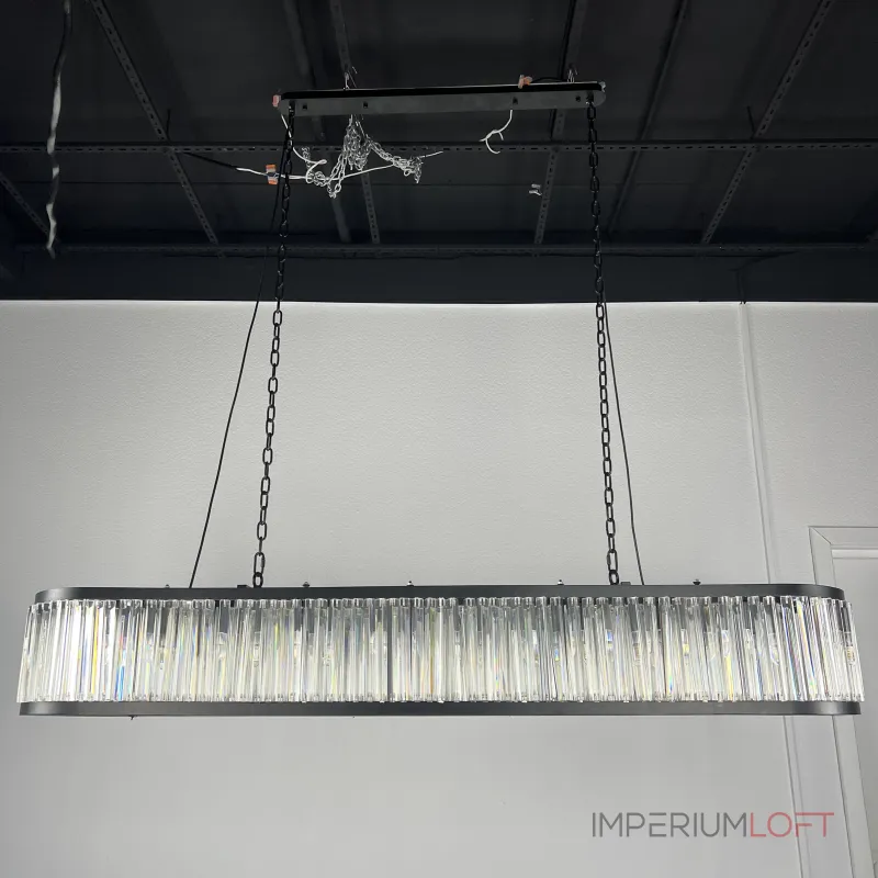 Подвесная люстра RH 1920s Odeon Clear Glass Black 180 Подвесная люстра RH 1920s Odeon Clear Glass Black 180