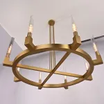 Люстра на штанге CANELLE Round Chandelier 8 Modern Brass