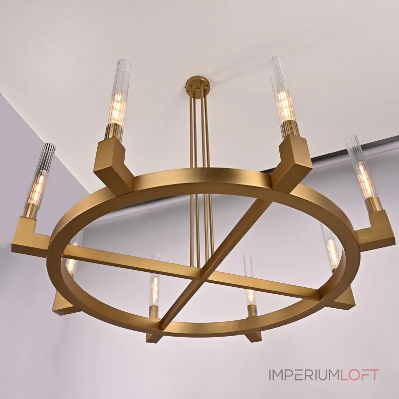 Люстра на штанге CANELLE Round Chandelier 8 Modern Brass