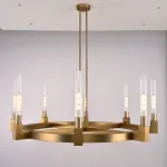 Люстра на штанге CANELLE Round Chandelier 8 Modern Brass