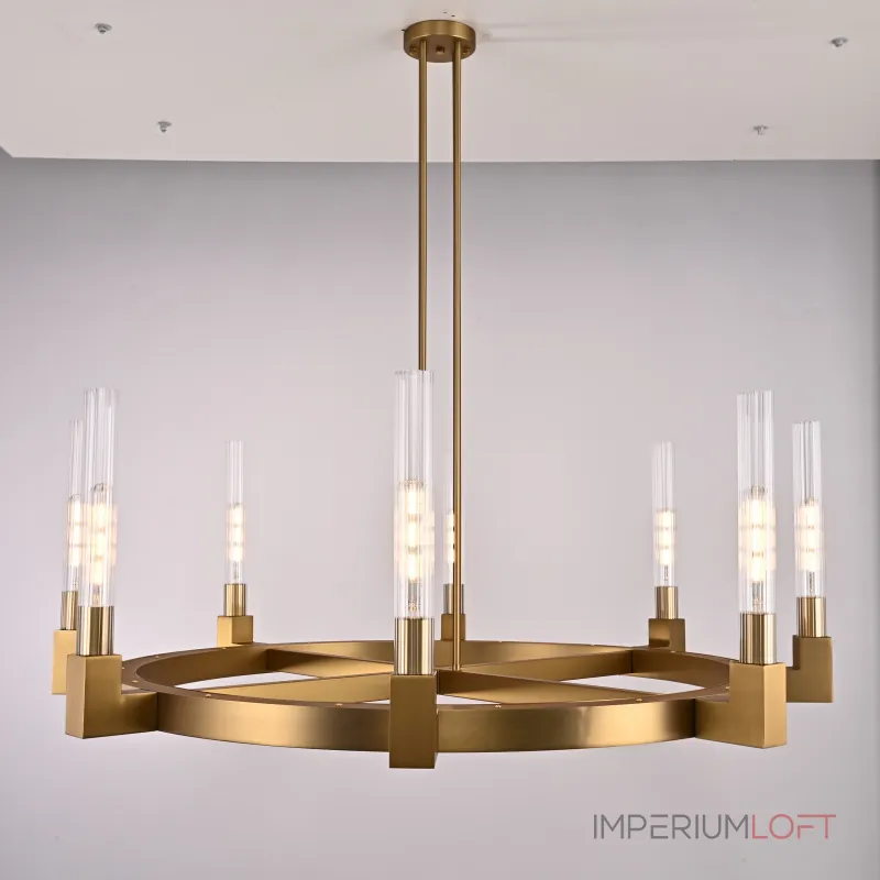 Люстра на штанге CANELLE Round Chandelier 8 Modern Brass