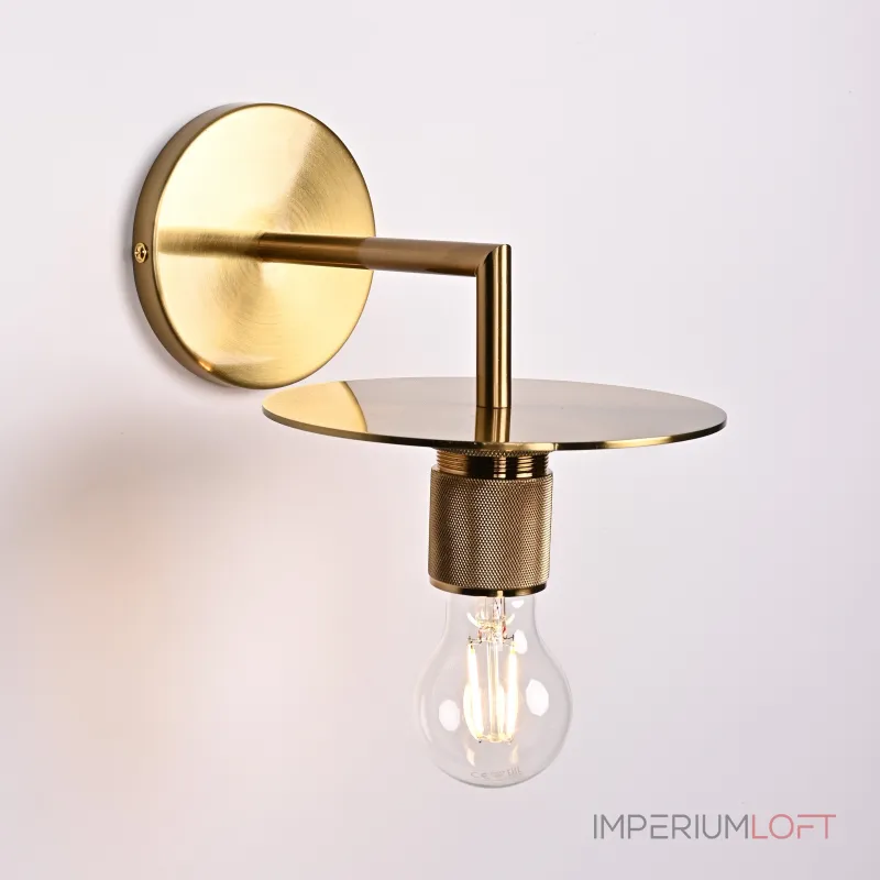 Бра RH Utilitaire Knurled Disk Shade Sconce Brass от ImperiumLoft Бра RH Utilitaire Knurled Disk Shade Sconce Brass от ImperiumLoft