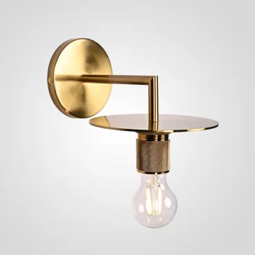 Бра RH Utilitaire Knurled Disk Shade Sconce Brass