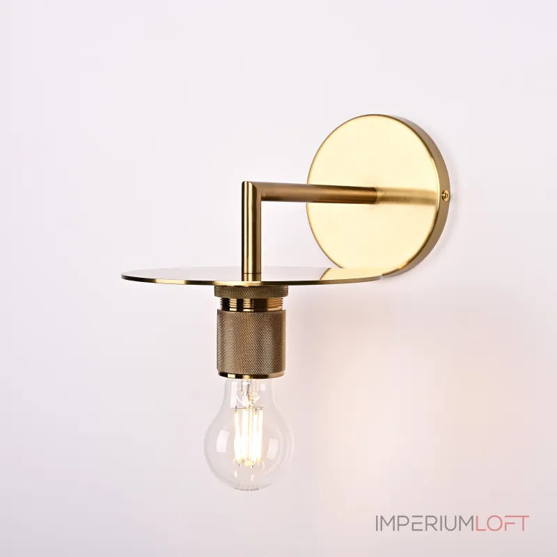 Бра RH Utilitaire Knurled Disk Shade Sconce Brass от ImperiumLoft Бра RH Utilitaire Knurled Disk Shade Sconce Brass от ImperiumLoft