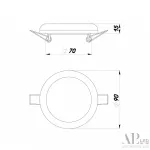 Светильник встраиваемый светодиодный APL LED Ingrid 3322.FAP222R/10W/6K от ImperiumLoft