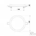 Светильник встраиваемый светодиодный APL LED Ingrid 3322.FAP222R/18W/4K от ImperiumLoft