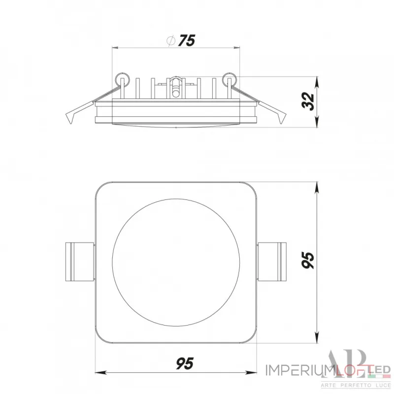 Светильник встраиваемый светодиодный 3322.LD109S/12W/6K APL LED от ImperiumLoft