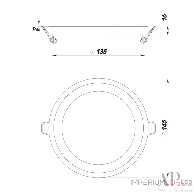 Светильник встраиваемый светодиодный 3322.LDY12016/12W/6K APL LED от ImperiumLoft