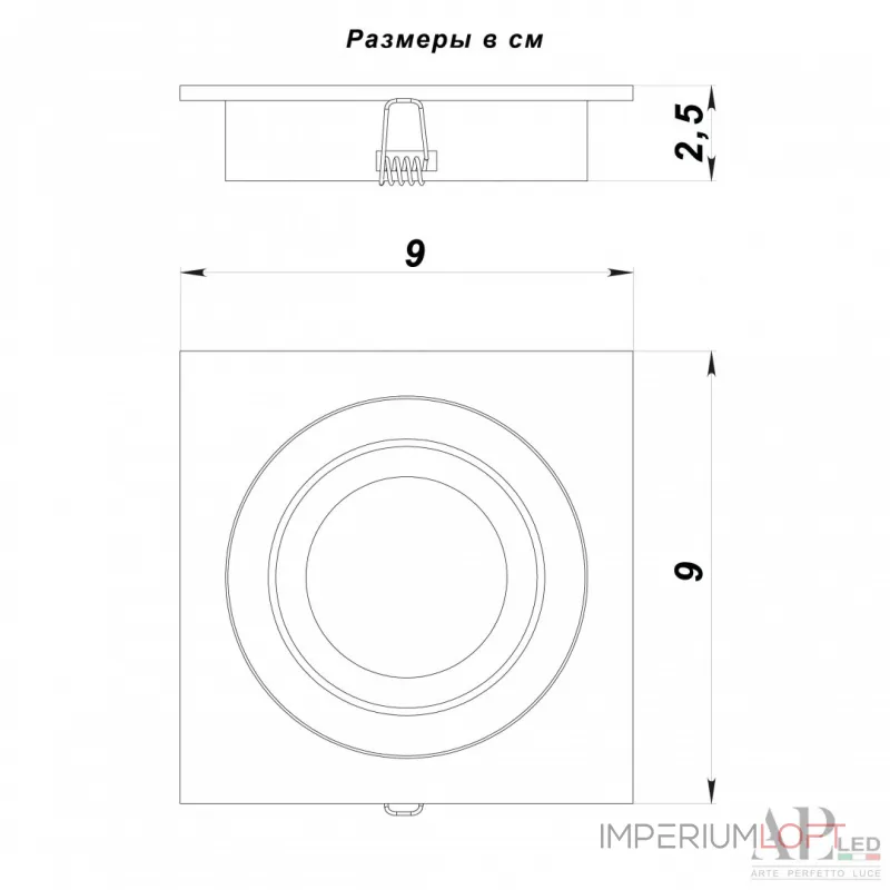 Светильник встраиваемый APL LED Ingrid 3322.TCH111S/BK от ImperiumLoft