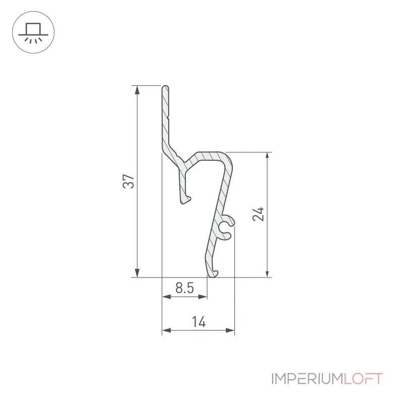 Arlight Профиль STRETCH-SHADOW-TECH-VENT-2000 BLACK A2-DELTA Алюминий 041160 от ImperiumLoft