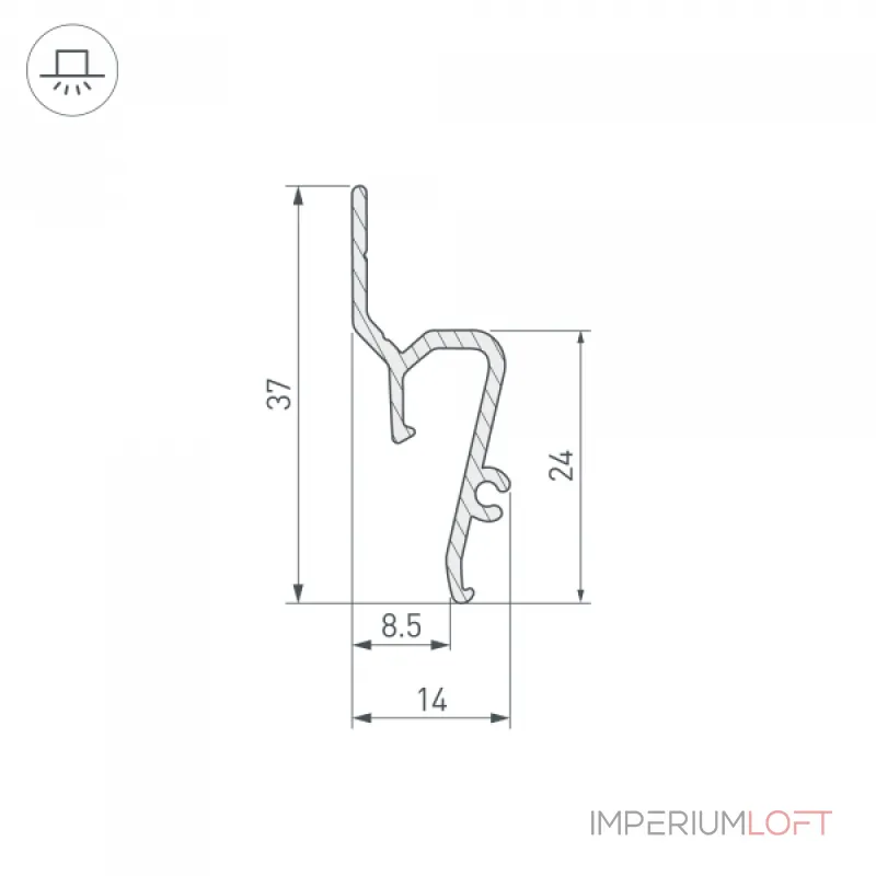 Arlight Профиль STRETCH-SHADOW-TECH-VENT-2000 BLACK A2-DELTA Алюминий 041160 от ImperiumLoft