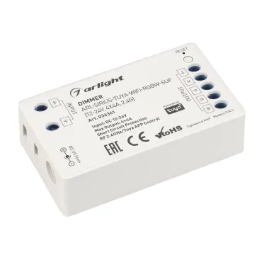 Arlight Диммер ARL-SIRIUS-TUYA-WIFI-RGBW-SUF 12-24В 4x4A 2.4G IP20 036361 Arlight Диммер ARL-SIRIUS-TUYA-WIFI-RGBW-SUF 12-24В 4x4A 2.4G IP20 036361