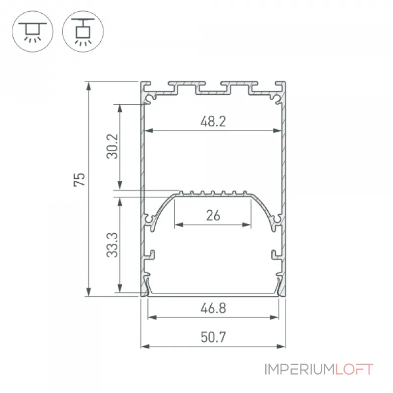 Профиль LINE-S-5075-2000 BLACK Arlight Алюминий 041847 от ImperiumLoft Профиль LINE-S-5075-2000 BLACK Arlight Алюминий 041847 от ImperiumLoft