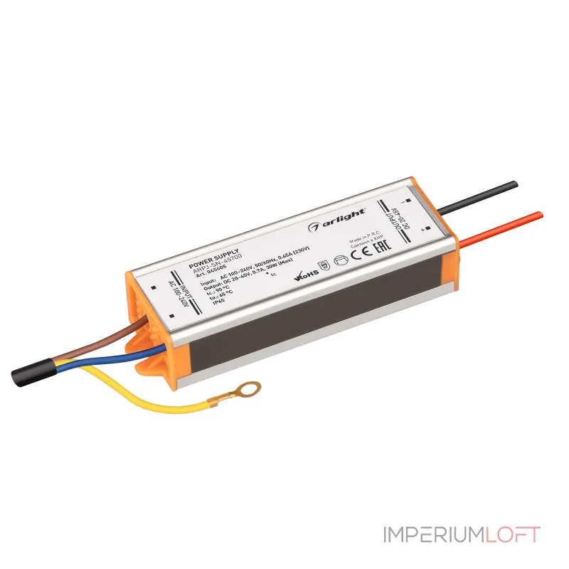 Блок питания ARPJ-SN-45700 30Вт 20-45В 700mA Arlight IP65 045405 от ImperiumLoft Блок питания ARPJ-SN-45700 30Вт 20-45В 700mA Arlight IP65 045405 от ImperiumLoft