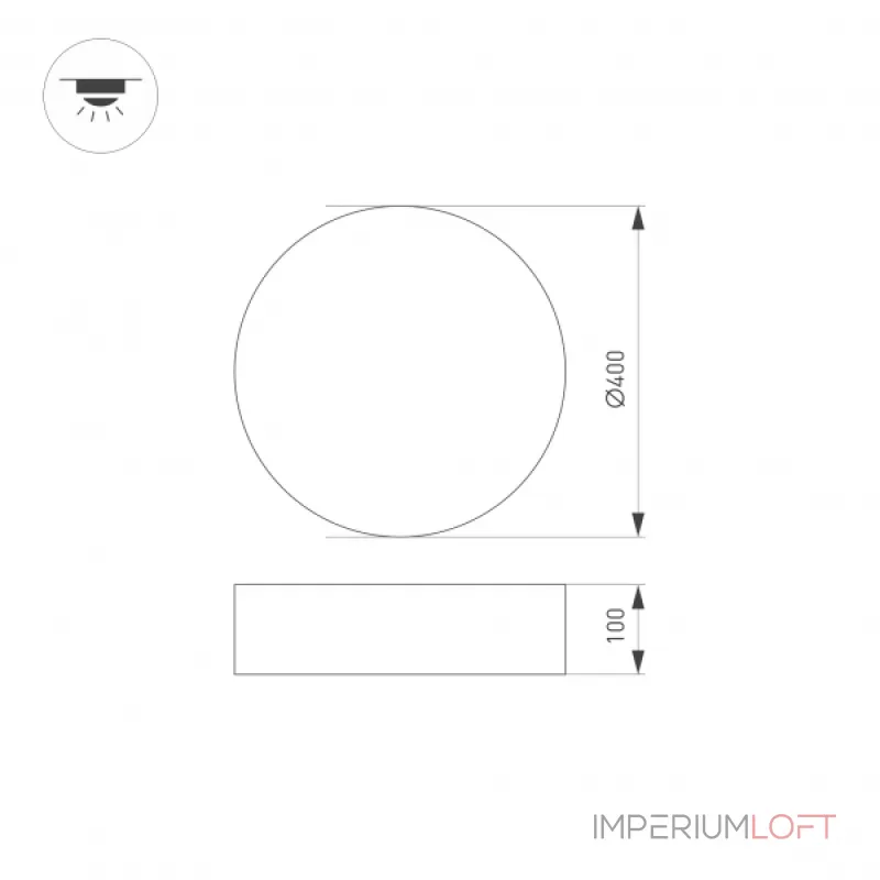 Arlight Светильник SP-TOR-PILL-PRISM-R400-25Вт Warm3000 BK 100 deg 230В IP20 022997(3) от ImperiumLoft