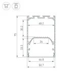 Профиль LINE-S-5075-2000 BLACK Arlight Алюминий 041847 от ImperiumLoft