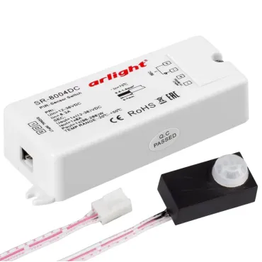 Датчик движения SR-8004-DC black (12-36V, 96-288W, PIR-Sensor) Arlight 020866 Датчик движения SR-8004-DC black (12-36V, 96-288W, PIR-Sensor) Arlight 020866